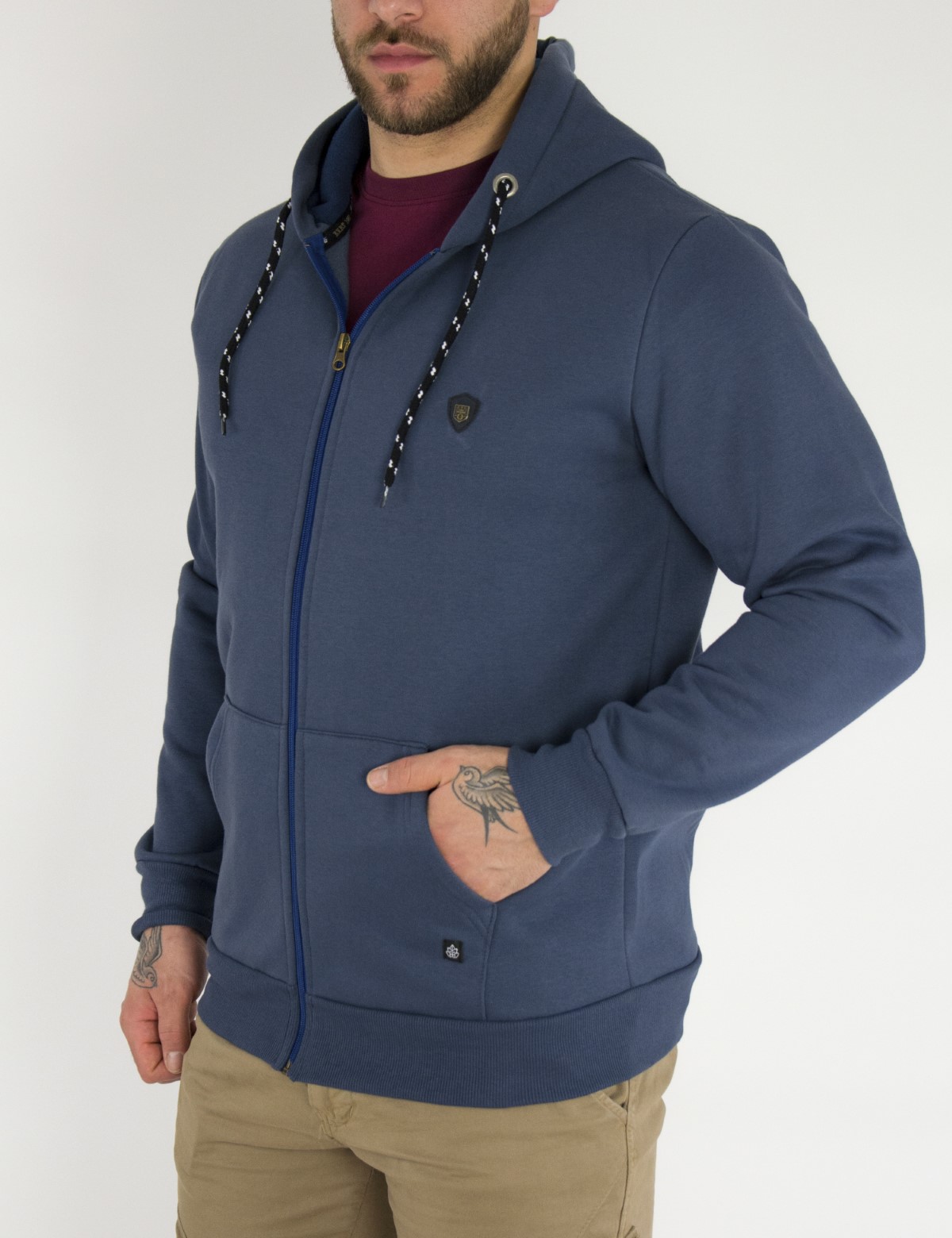 Everbest ανδρική Plus Size μπλε Indigo ζακέτα φούτερ 2310130M φωτογραφία